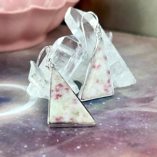 Cinnabarite Angular Drop Earrings