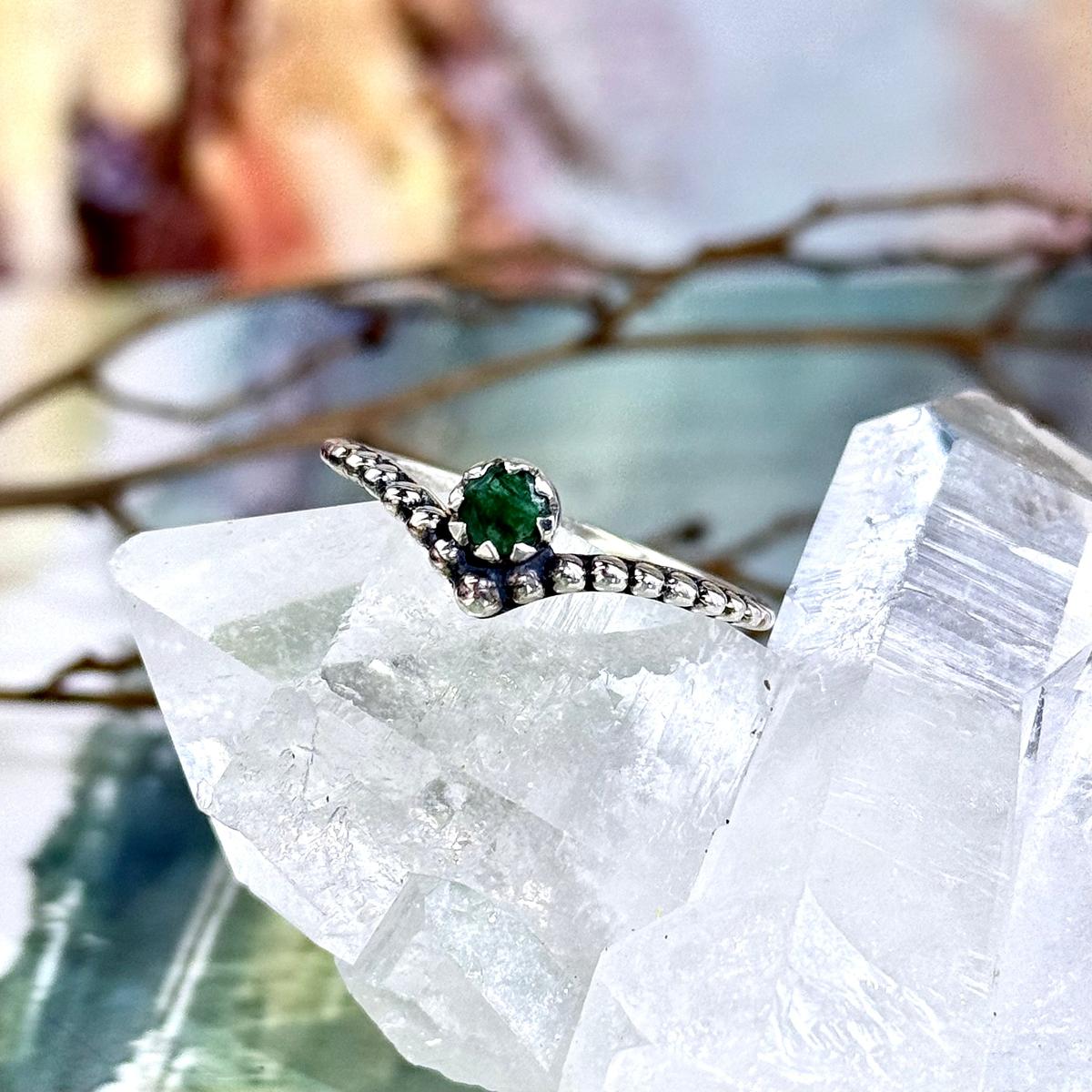 Sterling Silver Emerald Ring