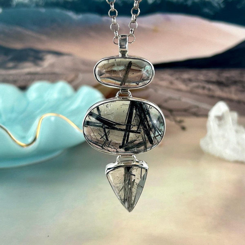 Tourmalated Quartz Crystal Pendant