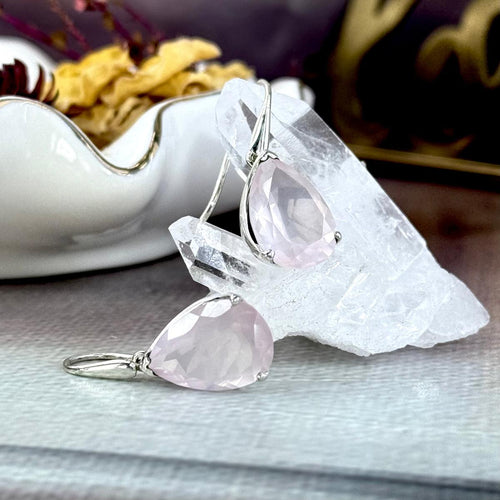 Rose Quartz Teardrop Earrings