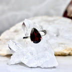 Garnet Pear Cut Ring