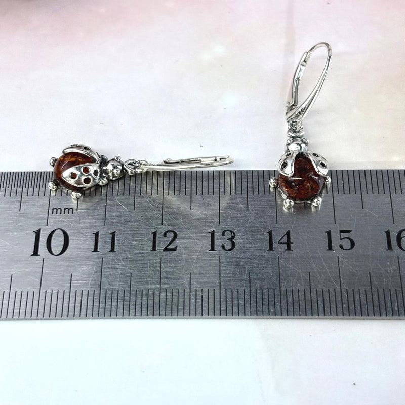 Amber Insect Earrings