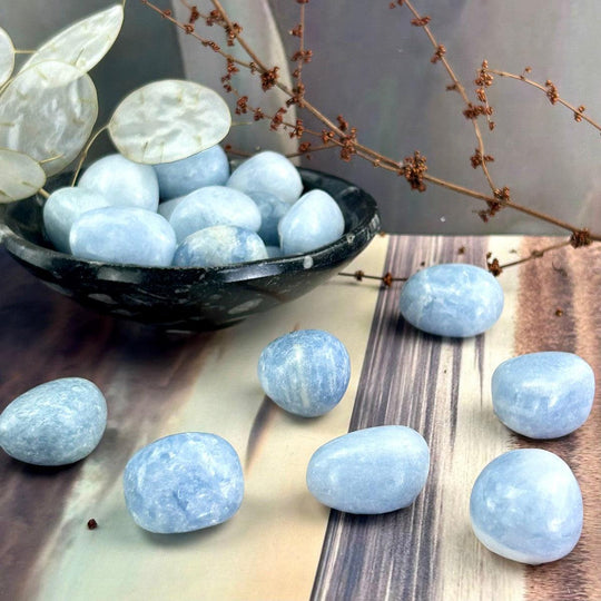 Blue Calcite Tumbled Stones