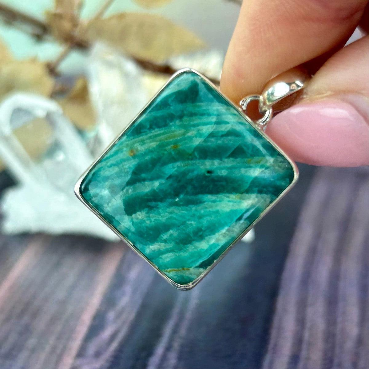 Amazonite Tile Pendant