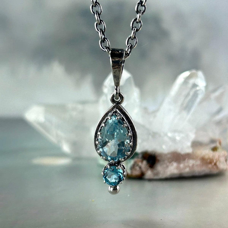 Blue Topaz Pendant And Chain