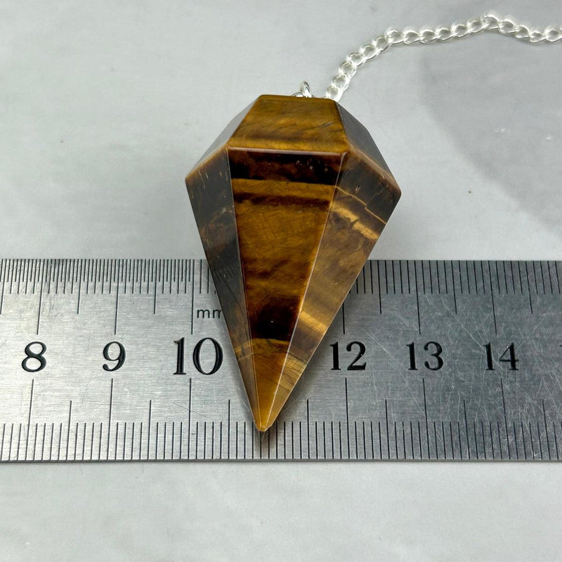 Tiger Eye Silver Chain Pendulum