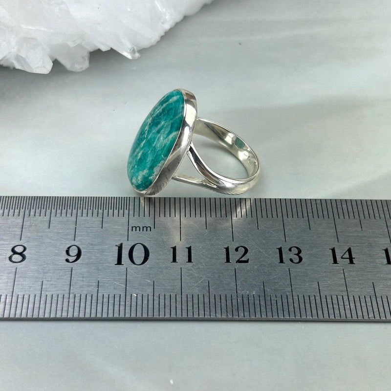 Aqua Coloured Crystal Ring