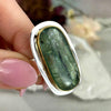Large Size Green Kyanite Crystal Ring 