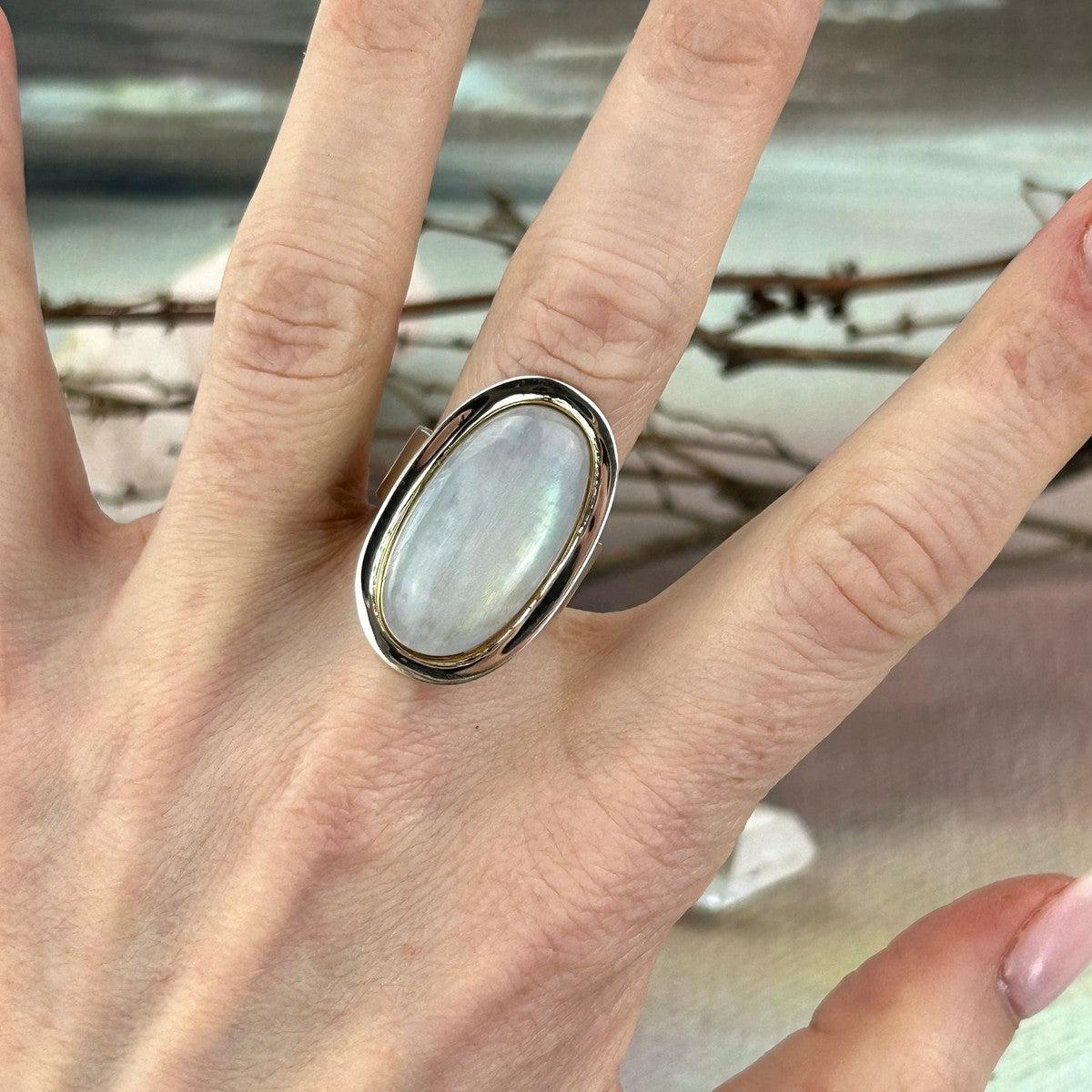 Moonstone Mixed Metal Ring