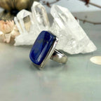 Square Polished Lapis Ring