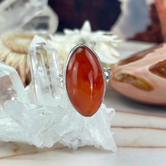Carnelian Marquise Ring