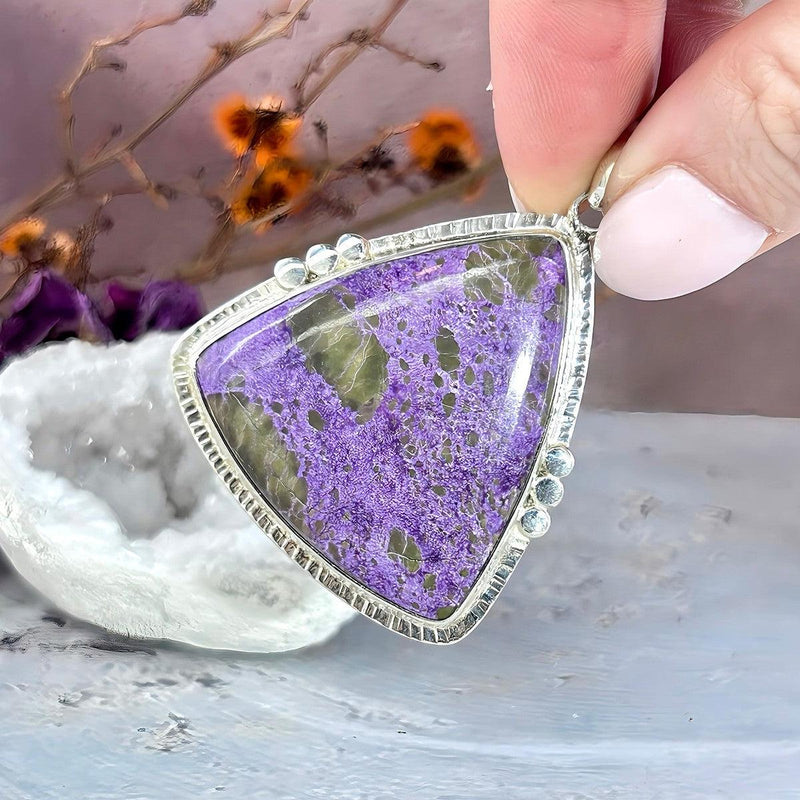 Purpurite Assorted Shape Large Ornate Pendants