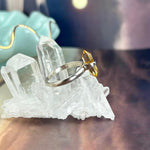 Citrine Crystal Wand Ring