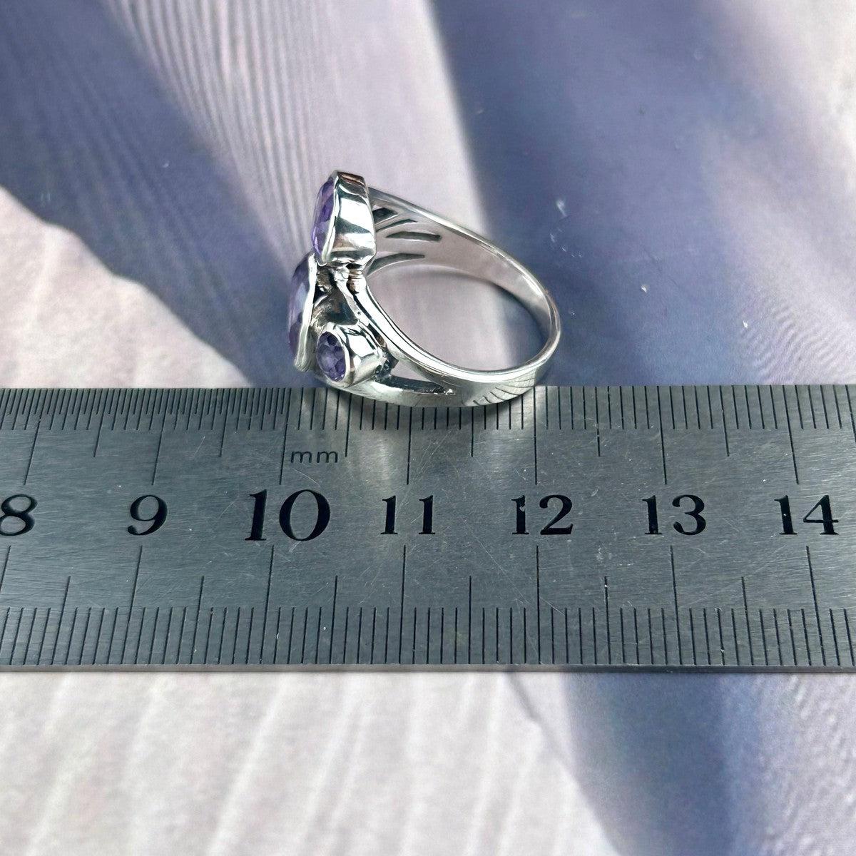 Amethyst Multi Faceted Ring