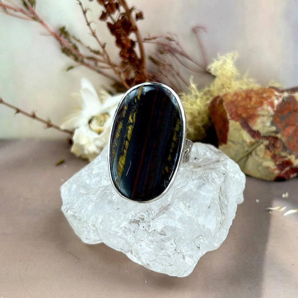 Tiger Iron Oval Ring