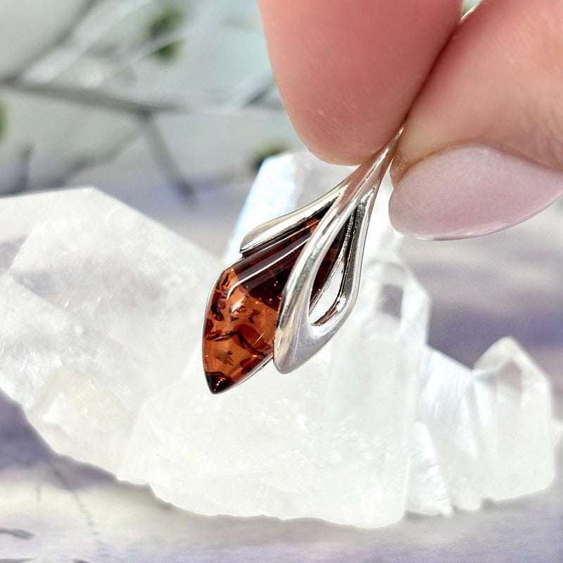 Assorted Baltic Amber Flower Bud Pendants