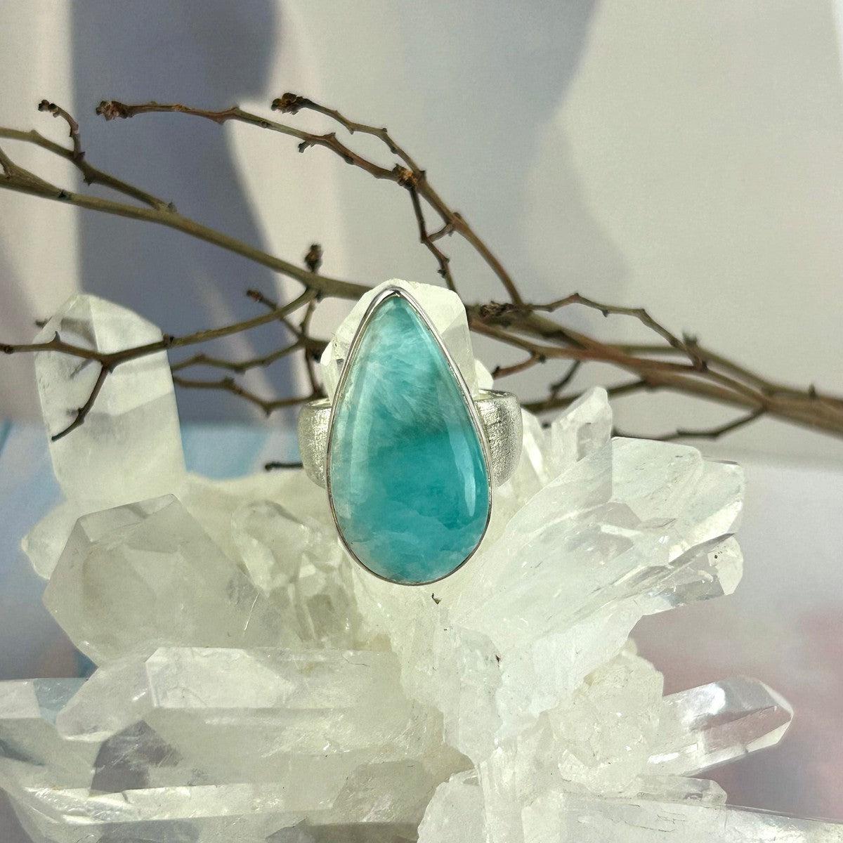 Amazonite Teardrop Ring