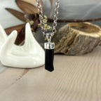 Black Stone In Silver Pendant