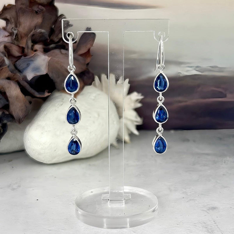 Kyanite Extra Long Drop Earrings