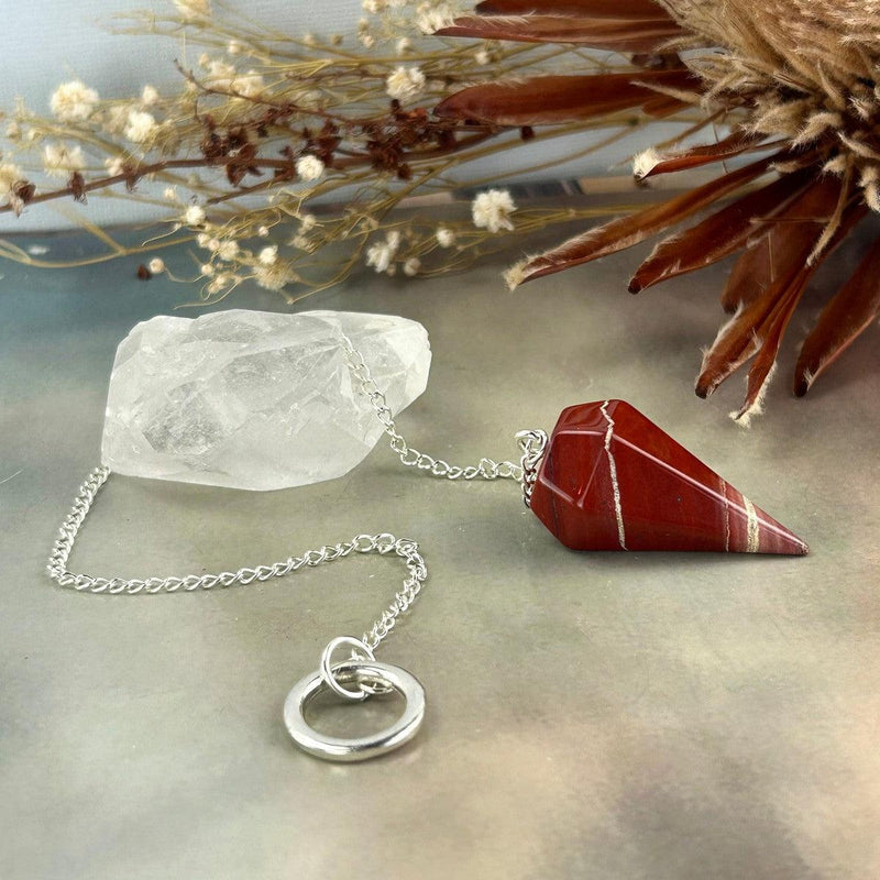 Red And White Crystal Pendulum