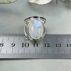 White Labradorite Oval Ring