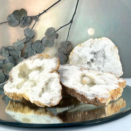Quartz Raw Geode Crystal Slices