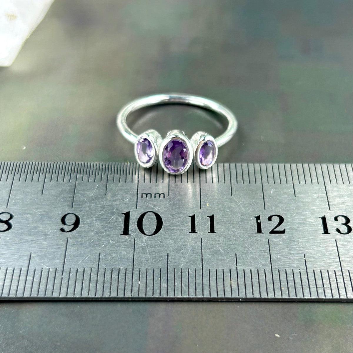 Amethyst Oval Cut Sterling Silver Ring