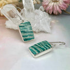 Banded Crystal Silver Earrings