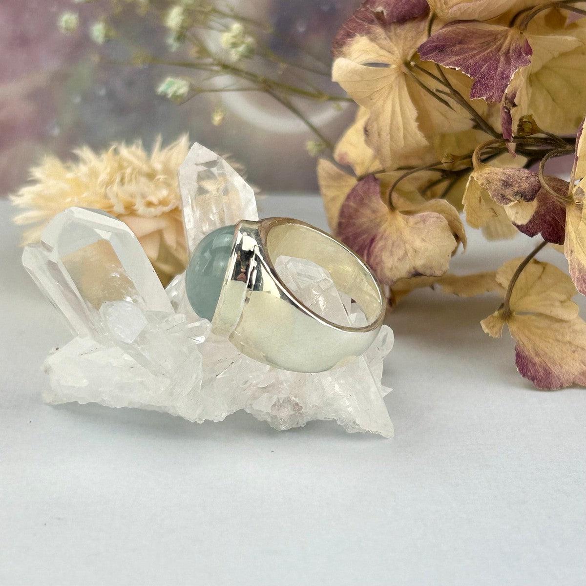 Aquamarine Oval Dome Ring