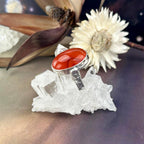 Tempered Sterling Silver Crystal Ring