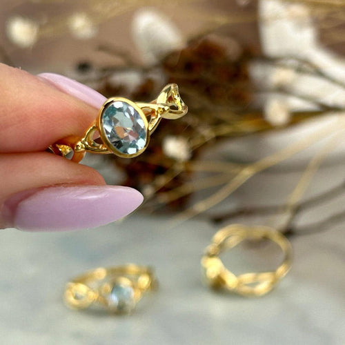 Classic Blue Topaz Gold Ring