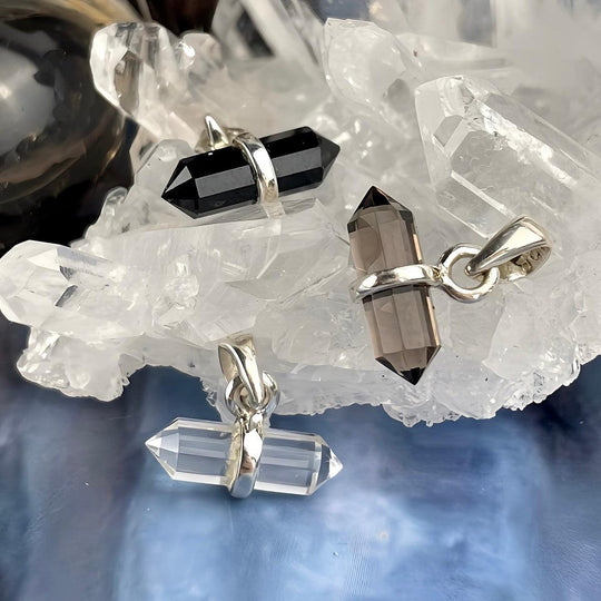 Double Terminated Crystal Point Pendants