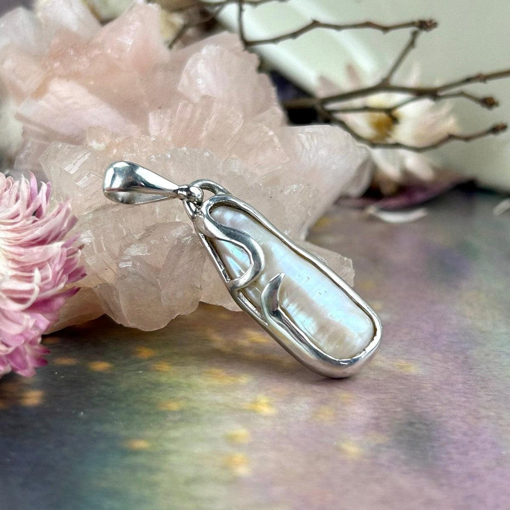 Organic Shaped Pearl Pendant