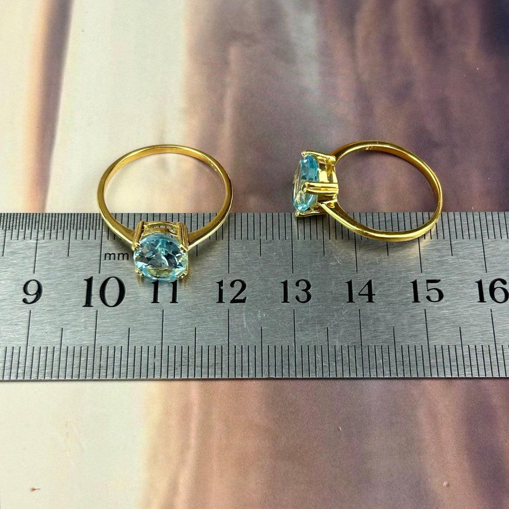 Blue Crystal Gold Ring
