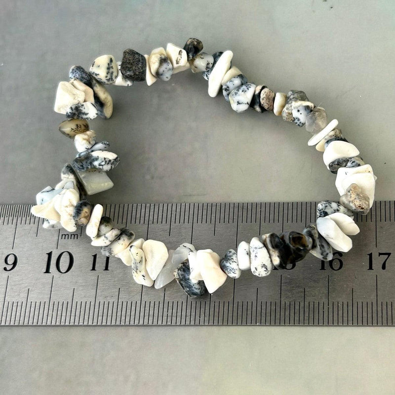 Dendritic Agate Crystal Bead Bracelet