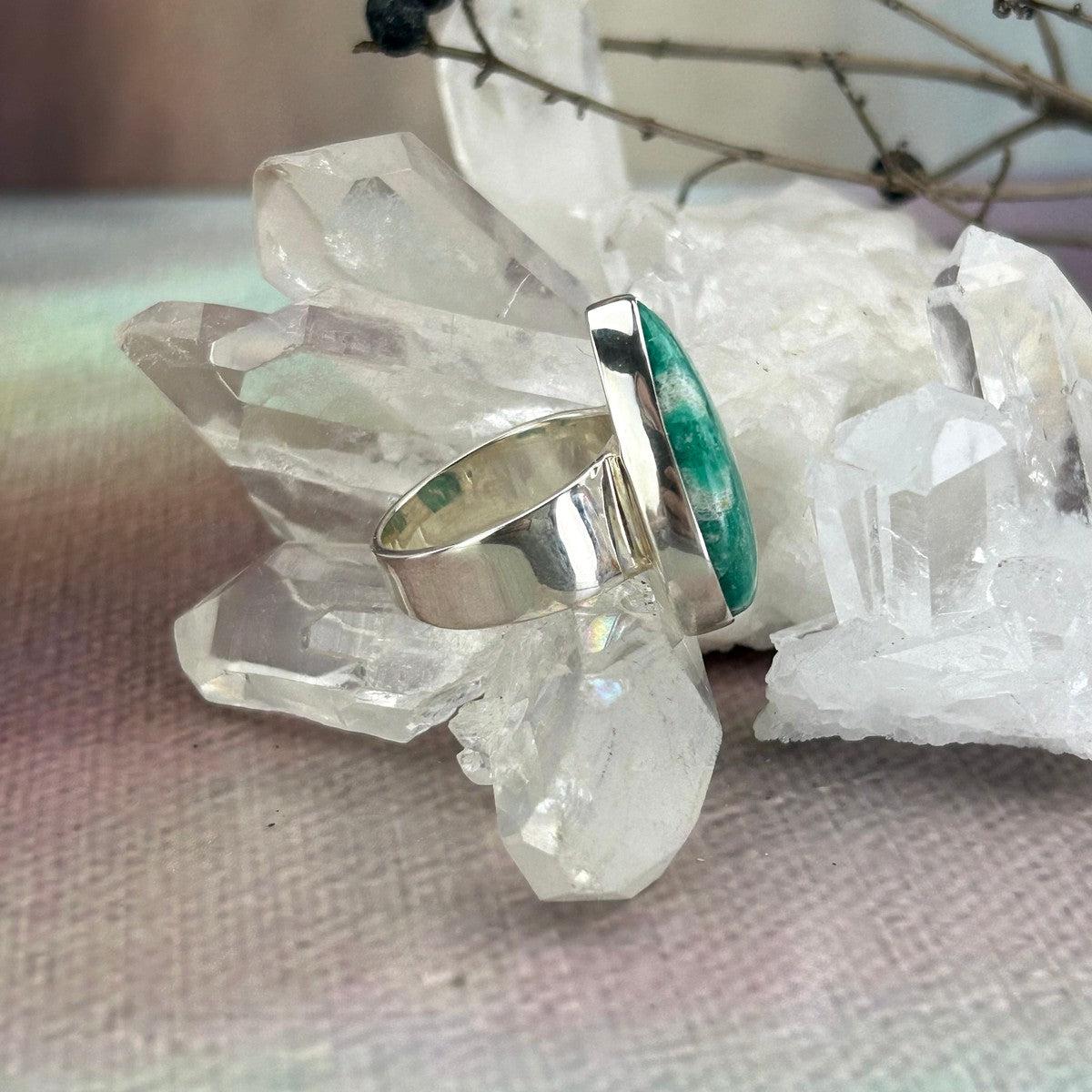 Amazonite Teardrop Rings
