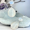 Cat’s Eye & Rainbow Moonstone Double Drop Earrings