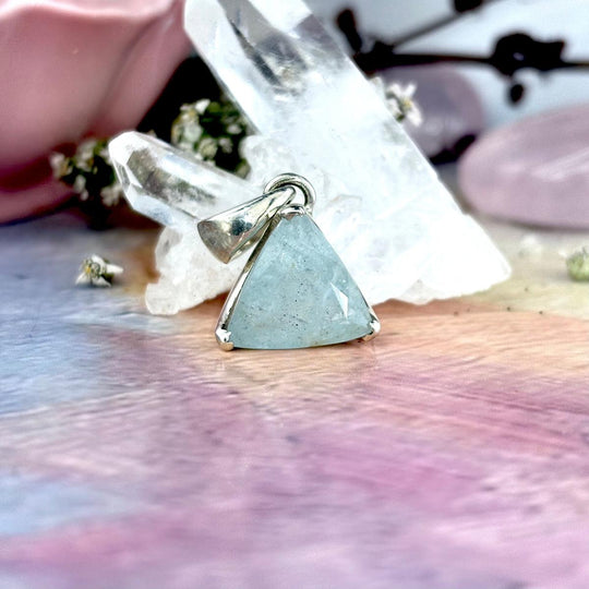 Aquamarine Trillion Cut Pendant