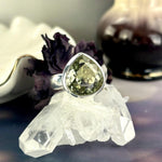 Green Amethyst Teardrop Cut Ring