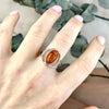 Baltic Cognac Amber Oval Ring