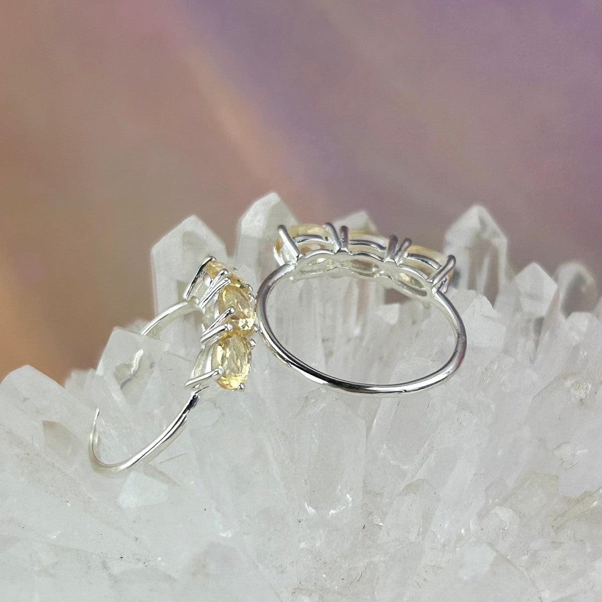 Assorted Gemstone Three Stone Stacker Rings