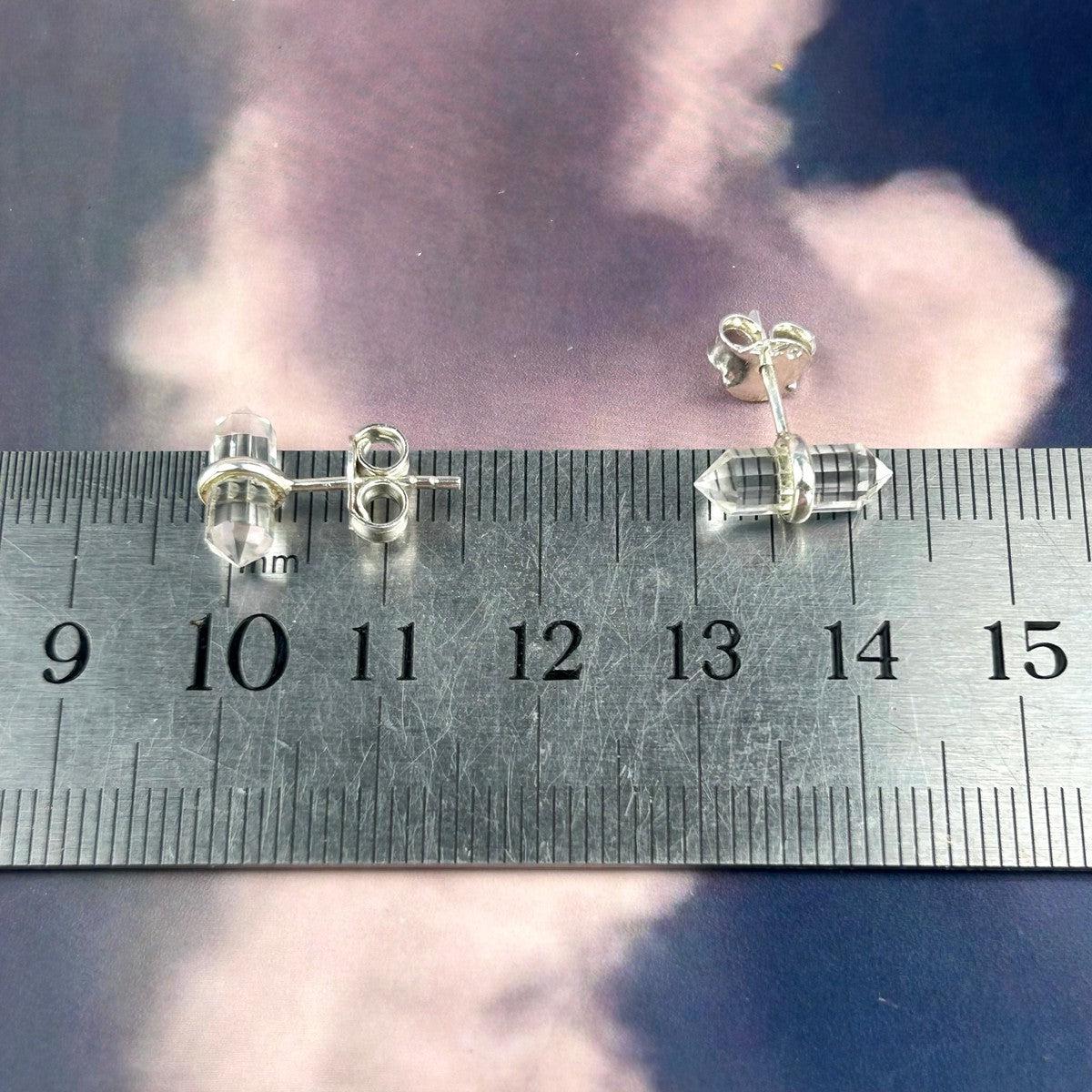 Clear Quartz Crystal Wand Studs