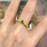 Emerald And Flower Ring