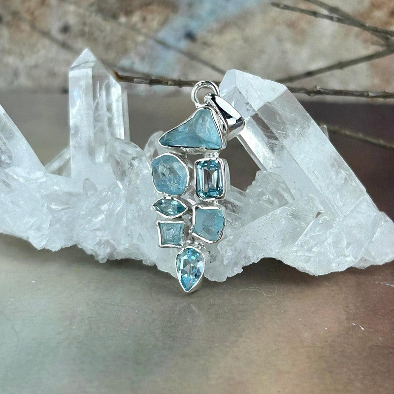 Faceted And Raw Blue Topaz Jewellery