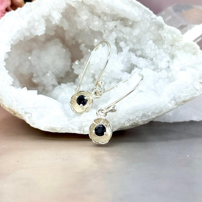 Gemstone Flower Drop Earrings