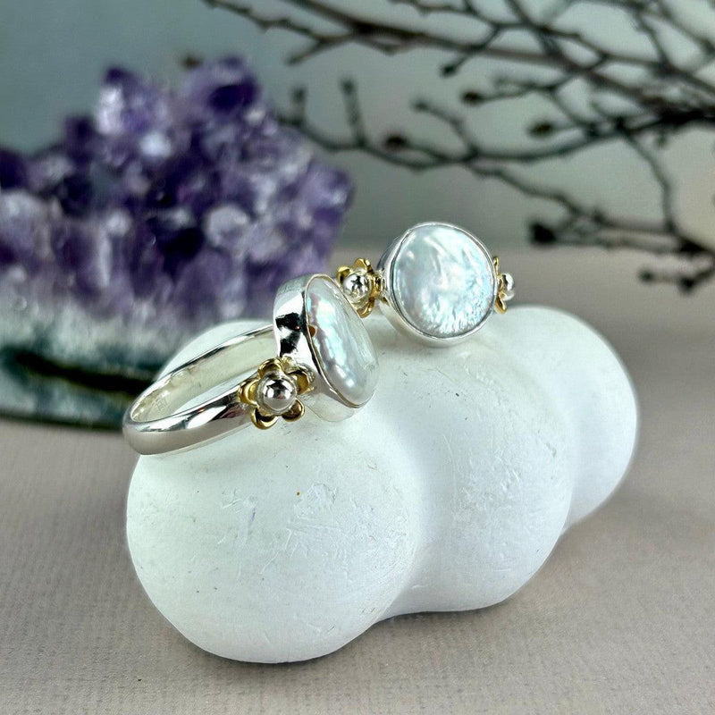 Pearl Mixed Metal Ring