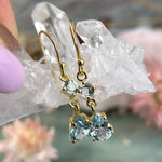 Pale Blue Gemstone And Gold Earrings