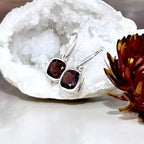 Garnet Sterling Silver Earrings
