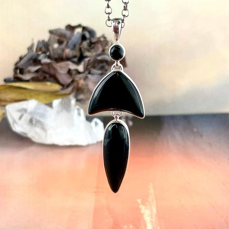 Black Onyx Geometric Contemporary Pendant