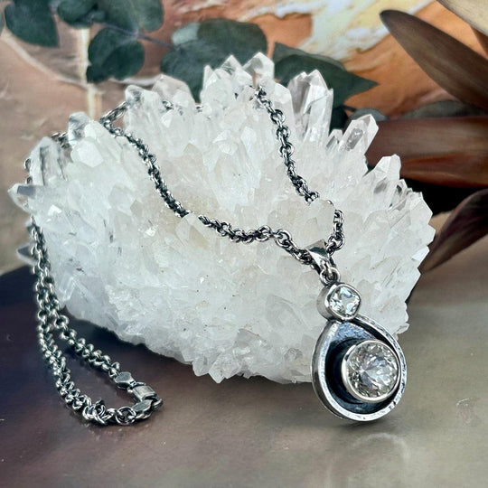 Killiecrankie Diamond Pendant & Sterling Silver Chain By Lauren Harris